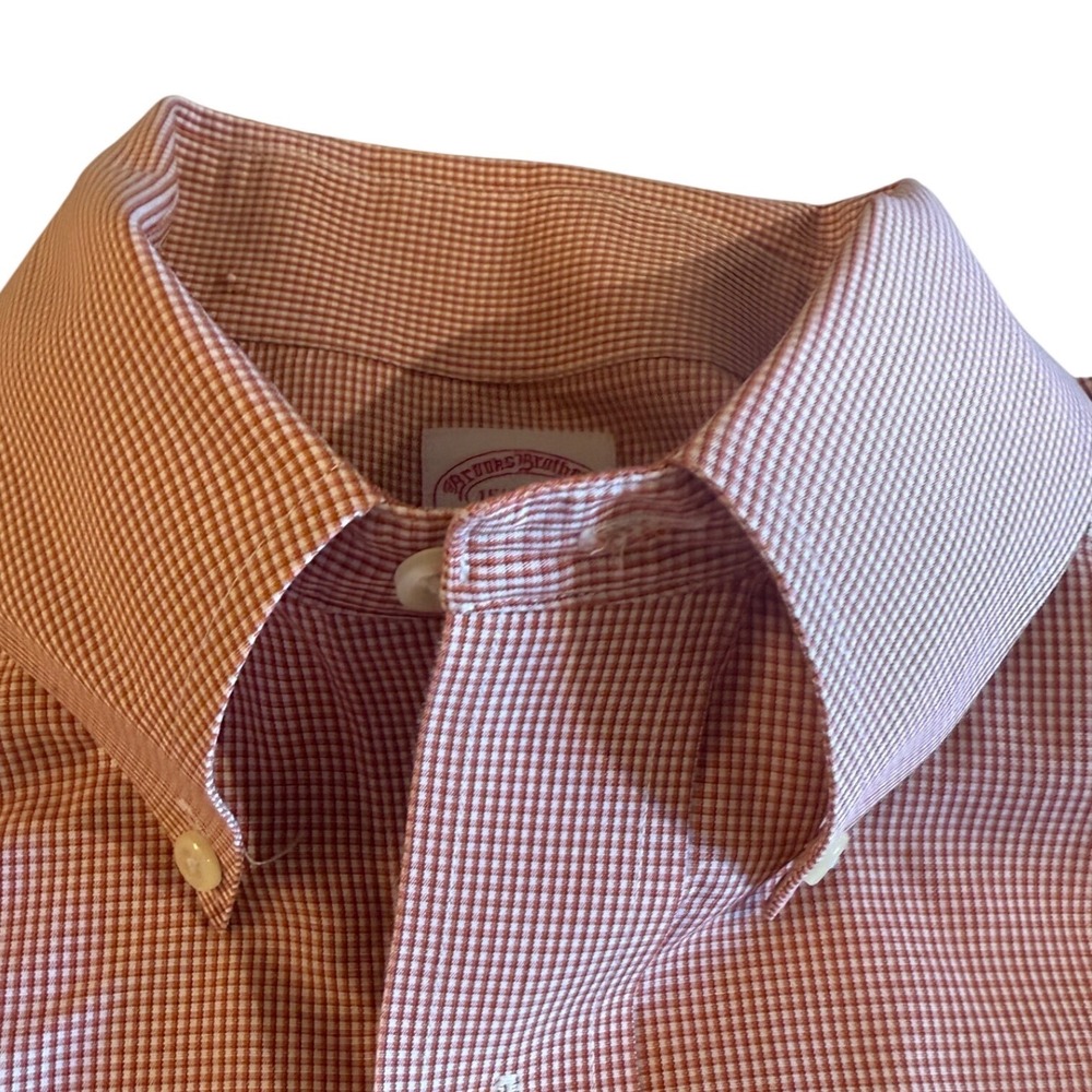 Brooks Brothers 346 Mens Gingham Non-Iron Cotton Button Down Shirt 15.5 4/5